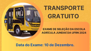 Prefeitura de Senador Elói de Souza disponibilizará ônibus para o Exame de Seleção da Escola Agrícola de Jundiaí; veja como se inscrever