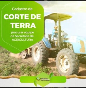 Prefeitura de São Pedro anuncia cadastro para corte de terra
