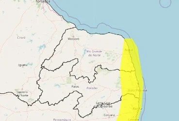 Aviso do Inmet: Natal e outras 30 cidades potiguares em alerta de acumulado de chuva