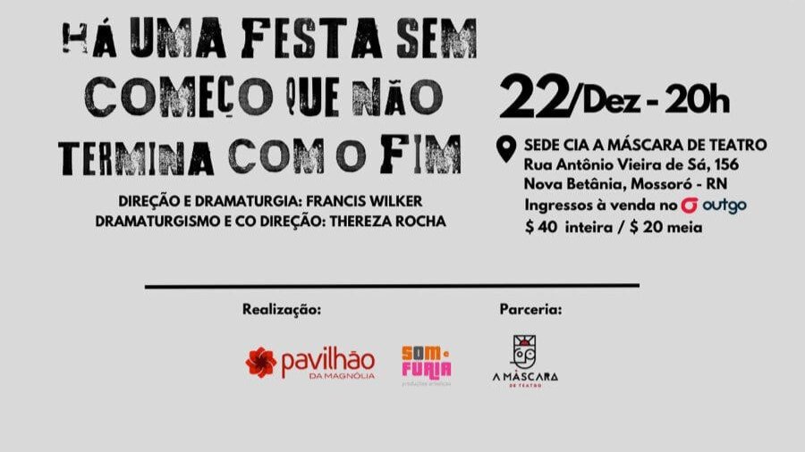 Grupo de Teatro Pavilhão da Magnólia, de Fortaleza, apresentará espetáculo em Mossoró