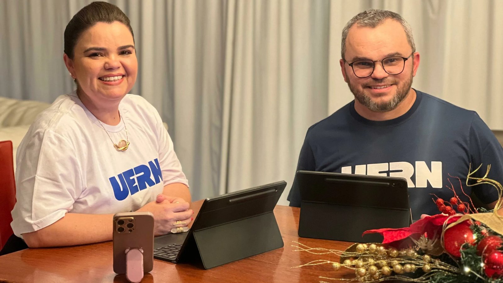 Cecília Maia e Francisco Dantas, atual reitora e vice-reitor da UERN, concorrerão a eleição da Universidade sem adversários