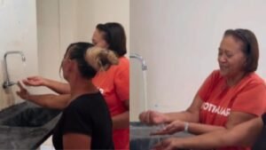 Fátima Bezerra visita moradora beneficiada por adutora e relembra dor de viver na seca